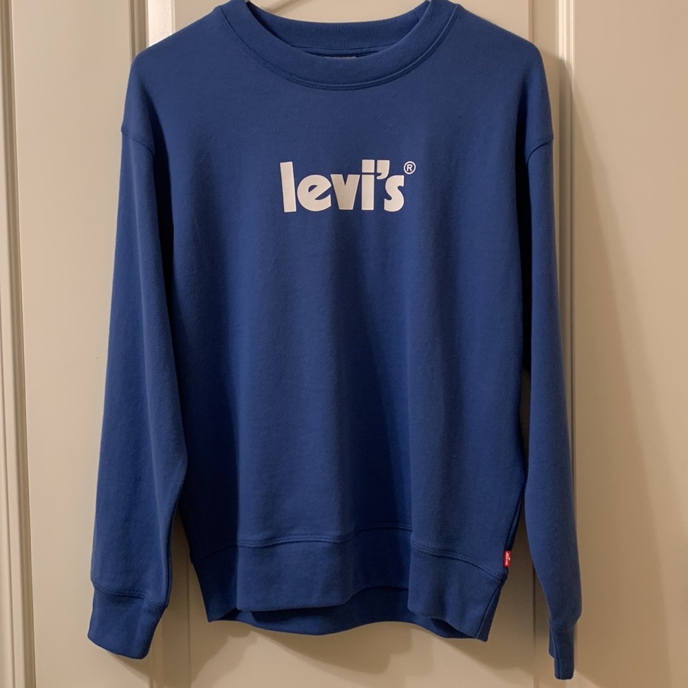 Levi’s Long Sleeve Crewneck Sweatshirt, Blue XS